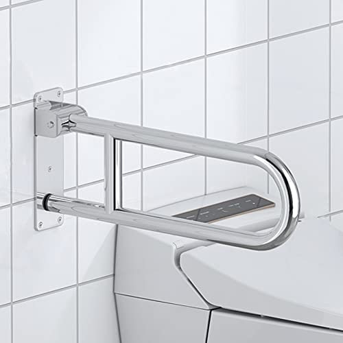 LLXNQ026 Klappbare WC Haltegriff, WC Stützhilfe, Aufstehhilfe Seniorengerecht, Sicherheit Rutschfest Wandstützgriff Für ältere Menschen (60cm/23.6in)