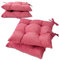 Viste tu hogar Pack 4 Cojines para Silla 45 x 45 cm, Relleno de Poliester con Diseño de Rayas, Cómodas y Blandas, Ideal para la Decoración de Cocina, Salón o Terraza, Fabricado en España, Rojo Liso