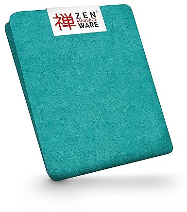 ZEN Massageliege Bezug & Kosmetikliegen Schutz Spannbezug, weiches Frottee-Spannbettlaken für Physio Therapieliege & Kosmetikstuhl, bei 60° waschbare Liegenbezug Massage-Zubehör Überzug Laken (Türkis)