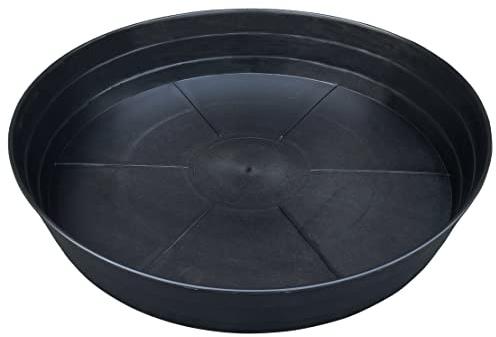 25 Inch Extra Large Planter Saucer, Extra-Deep 4.25 in Black Drip Trays for Flower Pot, Heavy Duty Drainage Tray Indoors No Holes, Plastic Plant Plate Water Catcher for Pots Base 19 20 21 22 in