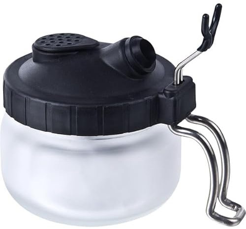 Fine-Art Clean Pot 610 Station de Nettoyage 2-en-1 pour Aérographe | Kit Complet avec Support et Nettoyant | Idéal pour Airbrush Ongles et Plus | Accessoire et Nettoyant Aérographe