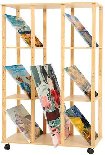 VISWIN Scaffale pieghevole in legno per stampe di grandi dimensioni - Perfetto per esporre tele, opere d'arte, stampe, pannelli, poster, mostre di gallerie d'arte, scaffale di stoccaggio