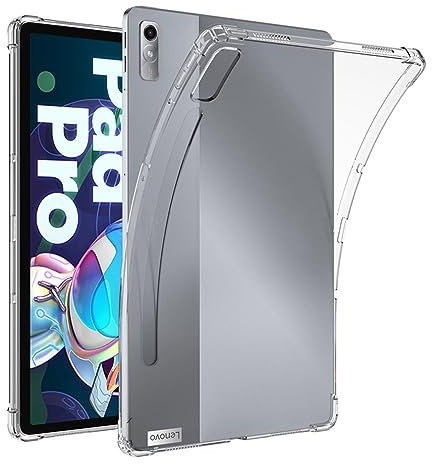 Case for Lenovo Tab P12 12.7 inch, Electro-weideworld Ultra Thin Shockproof Soft TPU Protective Case Cover, Clear
