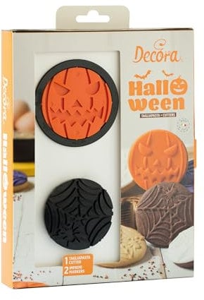 Decora 0255228 Tagliapasta E Marcatori Halloween, In Plastica, Il Kit Ideale per Creare Decorazioni in Pasta di Zucchero o di Gomma, Made in Italy, Design originale. Confezione da 3 pezzi
