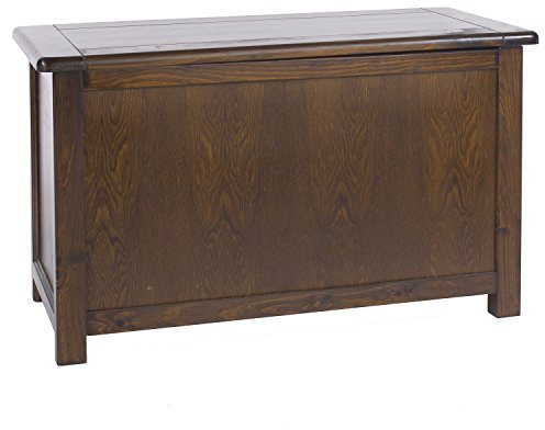 Home Source Denver Storage Ottoman, Wooden Toy Chest Bedding Blanket Box, Dark Wood Lacquer