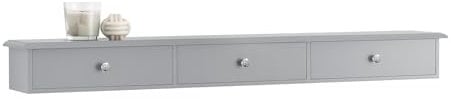 SoBuy FRG43-L-HG Wandschrank Badezimmerschrank Hängeregal Wandregal Wandgarderobe mit 3 Schubladen Hängeschrank Hellgrau BHT ca. 93x10x15cm