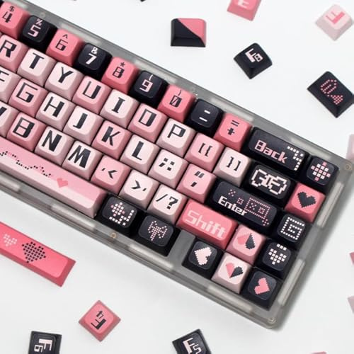 ILYCHEEGAMI PBT XDA Valentinstag-Tastenkappen-Set für Mädchen und Jungen, benutzerdefinierte Tastatur für Gateron, Kailh, Cherry MX-Schalter, ANSI-Layout, mechanisch, benutzerdefiniertes
