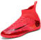 VTASQ Boys Football Boots Kids Astro Turf Trainers Junior Football Shoes Girls Soccer Shoes Indoor Outdoor Athletic Sneakers Non-Slip Sports Shoes Unisex Red UK 13