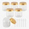 PQPAUTY 6 Pièces Vides Petit 250 ml Transparent Cosmétique Pot en Plastique avec Couvercle Or 250 g Pots de Cosmétique Crème de Bouteille Contenant avec 6x Spatules