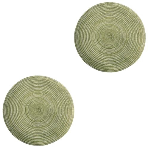 MILISTEN 2 Manteles Individuales Redondos Resistentes De Algodón Tejido para Mesa De Comedor Y Decoración De Barbacoa.