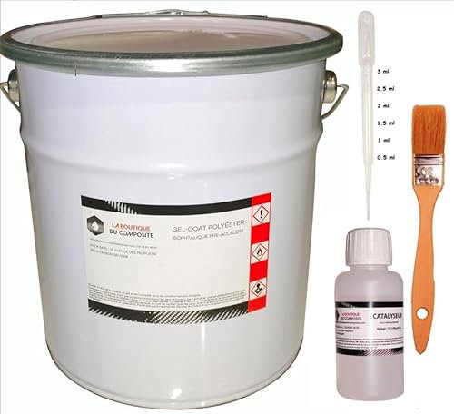 La Boutique du Composite Gel Coat 5kg pour Bateau Fibre de Verre + catalyseur (Rouge)