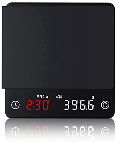 Carerina Mini-Smart-Küchenwaage mit Präzisionswaage Espresso mit (1 Stück, Schwarz)