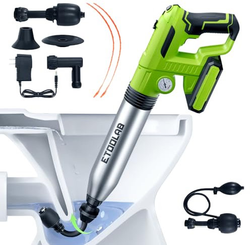 etoolab Electric Toilet Plunger，Drain Clog Remover Tools,High Pressure Air Toilet Plungers Heavy Duty Plunger for Toilet,Bathroom,Floor Drain,Sewer,Pipe