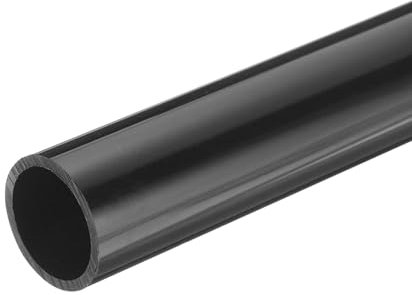 sourcing map PVC Rigid Tube Round Pipe Hardware Tubing 27.2mm ID 32mm OD 350mm Black High Impact for Water Pipe,Crafts,Cable Sleeve