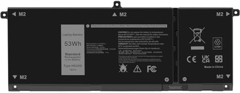 ASUNCELL 15V/53Wh H5CKD Laptop Akku für Dell Latitude 3410 3510, Vostro 5300 5301 5401 5402 5501 5502, Inspiron 5300 5301 5401 5402 5408, Inspiron 5400 5406 7405 7300 7306 2-in-1 Silver