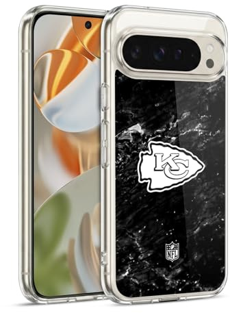 Head Case Designs Offizielle NFL Marmor Kansas City Chiefs Artwork Gelhülle [Militärischer Schutzgrad] Kompatibel Mit Google Pixel 9 / Pixel 9 Pro Und Kompatibel Mit MagSafe