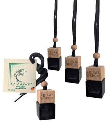 DI GLANZ 4er Pack Apfel & Zimt Aroma 8ml Auto Diffusor Duftbaum WC Auto Lufterfrischer für Auto Reiseöl Premium Lufterfrischer langanhaltendes Aroma