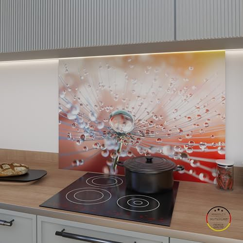 WOWMÖBEL Spritzschutz Küchenrückwand Glasoptik selbstklebend Küche | ESG 4mm | Rückwandschutz Platte Glasrückwand Wandpaneele nach Maß | Naturperle (B 120cm x H 80cm)