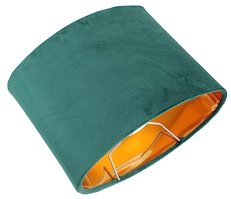 Exquisiter Lampenschirm Oval aus Stoff für E27 Steh und Wandleuchten | Grünes Modell, Robust und Leicht zu Montieren, Vielseitig für Desktop Deko und Wohnräume