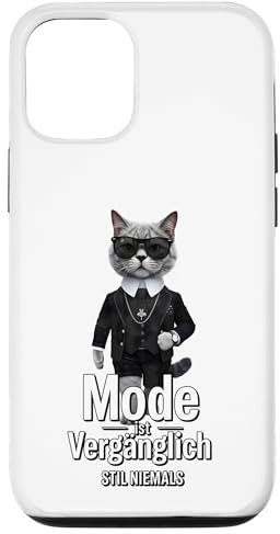 Katze im Lagerfeld Style mit Sonnenbrille Hülle für iPhone 12/12 Pro
