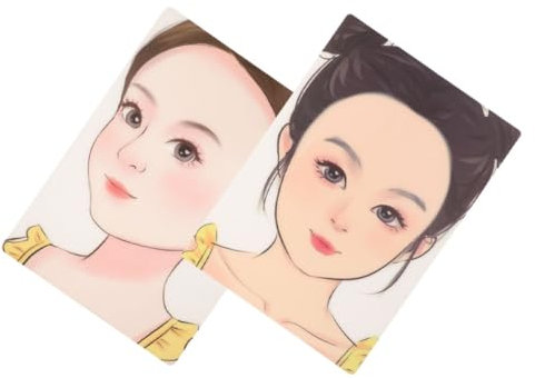 HOMSFOU 2Pièces Planche de Pratique de Peinture Visage Réutilisable pour Garçon Fille Outil de Maquillage et Gabarit Créatif pour Ateliers Artistiques et Fêtes