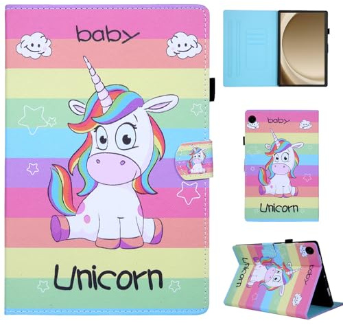 CXTCASE Hülle für Samsung Galaxy Tab A11 Plus 2025/A9 Plus 2023 11,Regenbogen-Einhorn