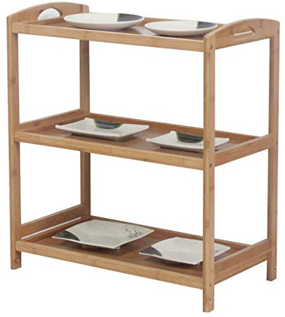 GIQKDZNUO Wooden Storage Trolley Cart with 4 Layer Rack and Solid Wood Tray for Hotels Restaurants and Care Homes Serving Trolley with Wheels Two Styles Available