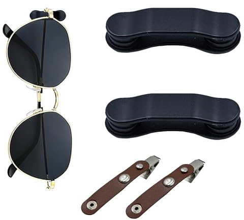 TAIKONLAB Magnetischer Brillenhalter (2 Stück), sicherer Zubehör-Metallclip für Brillen, Lesebrille, Sonnenbrille und Ausweis, Brillenketten-Alternative