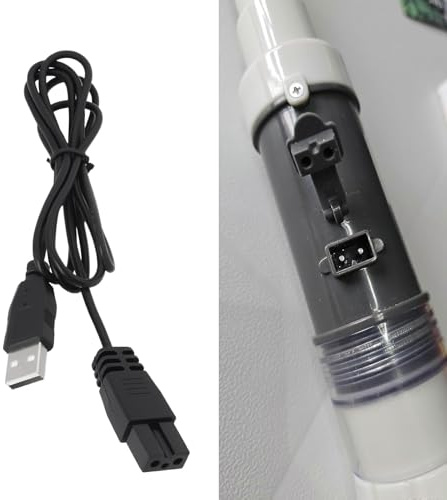 Générique Pool Vacuum Cleaner USB Charging Cable Compatible with Best-way on Spa Lay Z Spa Long 1.2m USB Line Replacement for Portable Underwater Vacuum Cleaner (Type A)