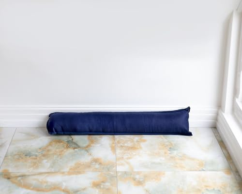 Door Draught Excluder - Under Door Stops Decorative Wind Stopper 92cm for Door & Window, Door Draft Stopper Snake Insects & Noise Stopper Blocker for Bottom of Door - Pack 1 (Navy)