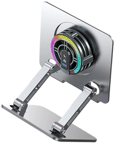 HUAJINGKEJI Support de tablette de refroidissement semi-conducteur en alliage d'aluminium réglable pour une dissipation stable de la chaleur Compatibilité avec plusieurs appareils Support de