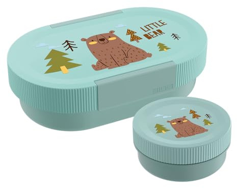 Sigg - Lumo Kinder Lunchbox Set 2 - Brotdose Kinder mit Fächern - Mikrowellen- & Spülmaschinengeeignet - BPA-frei - Leicht - Für Schule, Kita & Freizeit - 800ML