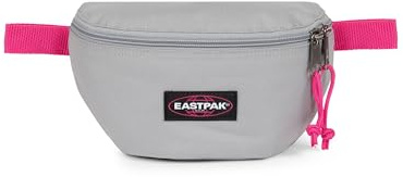 EASTPAK Springer Gürteltasche — Kompakte Hüfttasche mit sicheren Reißverschlussfächern und verstellbarem Gürtel, 2 L Fassungsvermögen, 16.5 x 23 x 8.5 cm - Kontrast Grey Pink