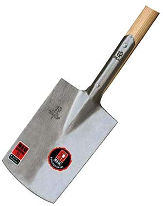 IDEAL-Spaten Gärtner Form | für mittelfeste, leicht steinige Böden | feinpolierter Doppelfederspaten, selbstschärfend, ohne Tritt, Eschen-T-Stiel 95 cm