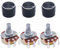 TWTADE 3 x WH138 500 Ohm Potentiometer Einzeldrehung Rotary Linear Variable Potentiometer + 3 x schwarze Aluminiumlegierung Knöpfe