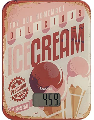 Beurer KS19 Ice Cream Bilancia digitale da cucina, 1 load, acciaio, gelato