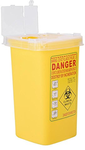 Sharps Bin - Delaman Biohazard Needle Container Disposable Tattoo Medical Plastic Box 1 Litre (Color : Yellow)