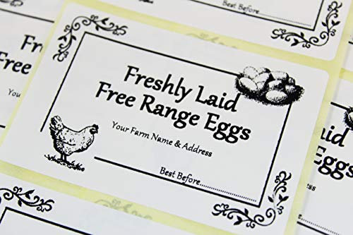 Label Metrics - Personalised Egg Box/Carton Labels/Stickers. 75mm x 50mm. Permanent Adhesive. Give Those Egg Boxes a Personal, Professional Touch.