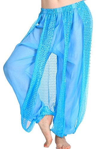 Baisdan Yogahose mit Pailletten, glänzend, für Bauchtanz, Indien, arabischer Tanz, Pumphose