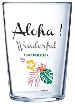 6 verres à eau 50 cl - SUMMER TIME IBISCUS - LUMINARC