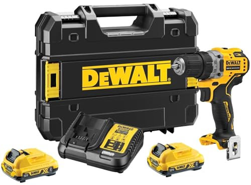 Dewalt DCD701D2 12V XR Brushless Compact Drill Driver with 2 x 2.0Ah Batteries Charger & Case