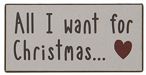 IB Laursen Zauberhaftes Magnet Kühlschrankmagnet Schild All I Want for Christmas... Santa Bild Metallschild