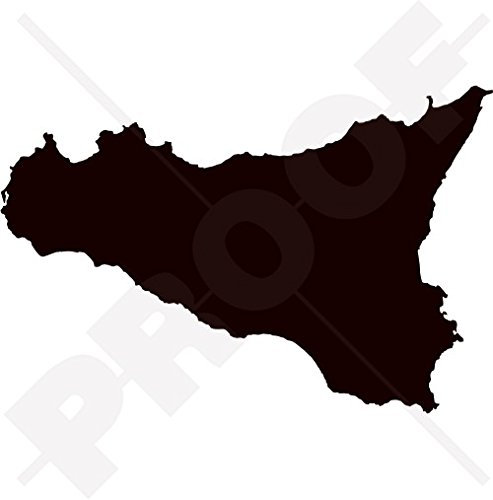 SICILIA Siciliana ITALIA Italiana Siluetta Forma della Mappa, 130mm Vinile Adesivo, 22 COLORI