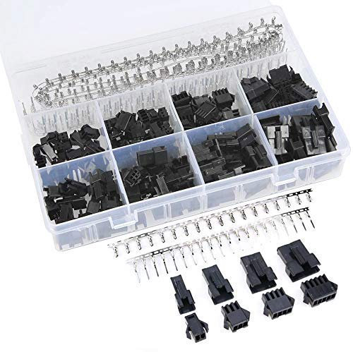 GTIWUNG 560 Pezzi 2,5mm Pitch 2 3 4 5 Pin JST SM Connettore Maschio e Femmina Connettore Alloggiamento Connettore Kit Assortimento Adattatore