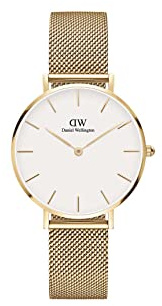 Daniel Wellington Analoge Damenuhr (weißes Zifferblatt, goldfarbenes Armband) - DW00100348, Armband