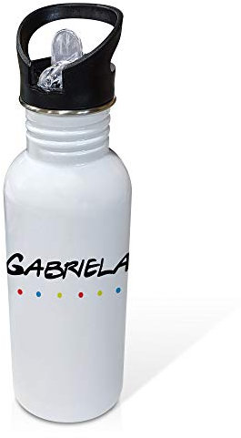 Bouteille personnalisée. Cadeaux personnalisés pour les fans. Bouteille en acier inoxydable. Sans BPA. Capacité 600ml. Paille Stop bouteille. FRIENDS