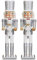 EEMKAY® New Gold & Silver Glitter Nutcracker Soldier Free Standing 38cm Festive Inspired Design Home Decor (Pack of 2 Silver)