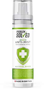 Problem Solved Anti-Mist Fog Demister Spray for Glasses Visors Goggles Helmets, 100ml