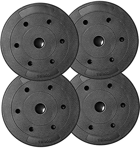 mymixtrendz Standard Weight Plates Weight Plates Set 5kg,10kg 1.25kg,2.5kg, (Choice of Sizes) for 1 Dumbbell Plates Only (4 × 10Kg)
