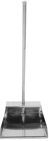 Cabilock Long Handled Dust Pan with Detachable Long Handle Metal Dust Pan Stainless Steel Dustpans Heavy Duty Dustpan for Home, Hall, Lobby, Garage, Office